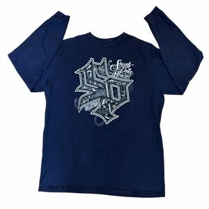 South Pole Vintage Y2K Graphic Men’s 5XL Long Sleeve Navy Blue Shirt Made In USA